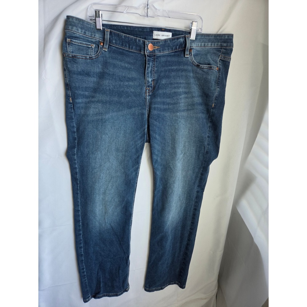 Lane Bryant Straight Jeans Womens  Blue Medium Wash Straight Mid Rise